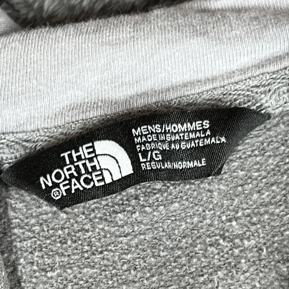 The North Face Hoodie Mens L Gray Pullover Hooded Lightweight Fleece Logo
